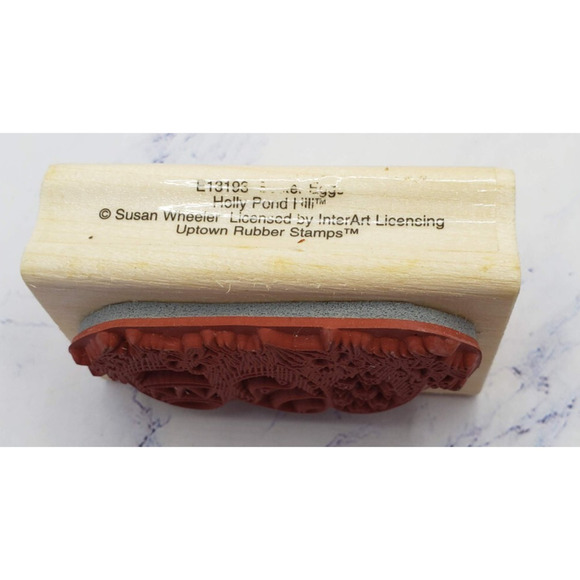 Easter Eggs In Field Uptown Rubber Stamps Wood Mounted Stamp E13193 - Picture 6 of 9